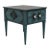 Dark Teal Hand-Painted Carved Wood Nightstand With Crystal Knobs- Boho Glam End Table For Sale