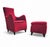 Set of Senta Armchair and Ottoman in Red Velvet by Gerard van den Berg for Wittmann For Sale - Image 17 of 18