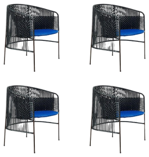 Black Caribe Lounge Chairs by Sebastian Herkner, Set of 4