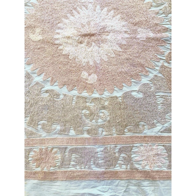 Mid-Century Modern Central Asian Suzani Embroidery Wall Decor For Sale - Image 3 of 6