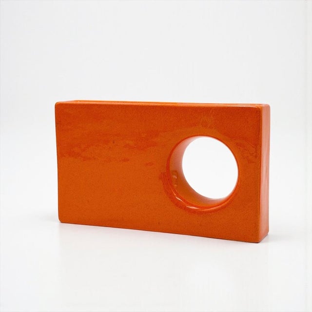 Space Age Sculptural Orange Glazed Ceramic Pieces, 1970s, Set of 2 For Sale - Image 13 of 18