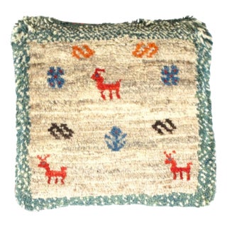 Pasargad DC Fine Hand Knotted Persian Gabbeh Pillow For Sale