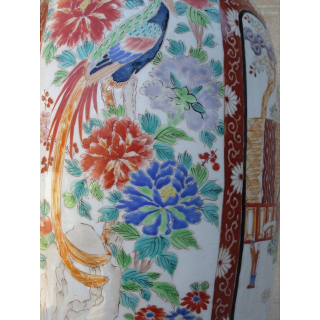 Massive Antique Japanese Vase Lamp For Sale - Image 10 of 17