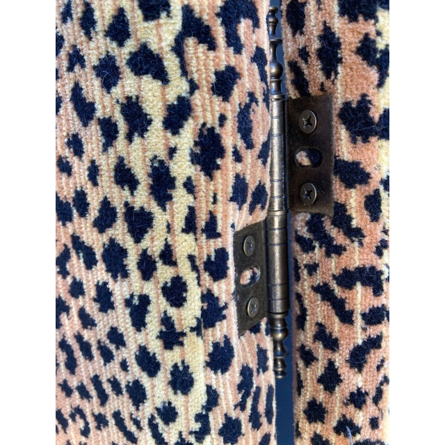 Leopard Print Upholstered Room Divider / Dressing Screen /Partition (3 Panels) For Sale In Detroit - Image 6 of 12