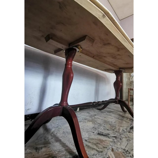 Brass, Marble & Wood Side Table, Italy, 1960s For Sale - Image 6 of 9