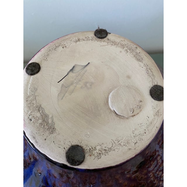 1980s Mark Hines Raku Lidded Pottery Vessel For Sale - Image 13 of 18