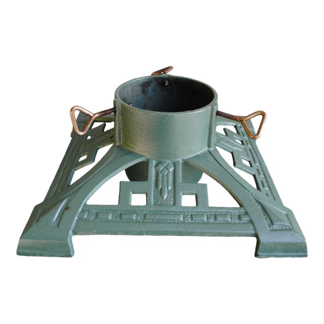 Art Deco Style Cast Iron Christmas Tree Stand For Sale