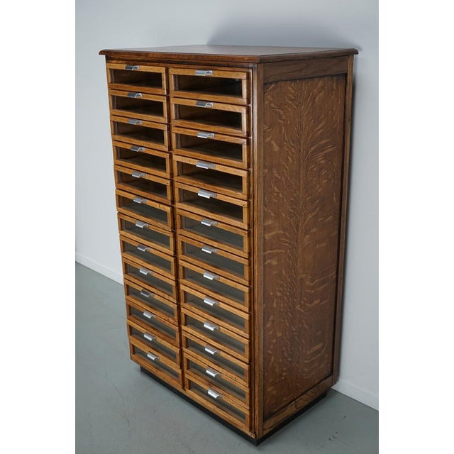 Vintage Dutch Oak Haberdashery Shop Cabinet, 1950s For Sale - Image 3 of 18