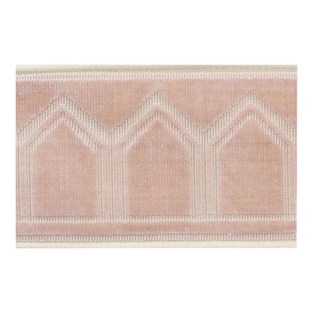 Sample - Schumacher Vizier Velvet Tape in Blush For Sale