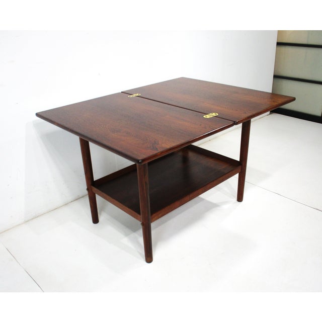 Poul Jeppesen Grete Jalk Rosewood Swivel Top Side Table or Coffee Table by Poul Jeppesens Denmark For Sale - Image 4 of 12