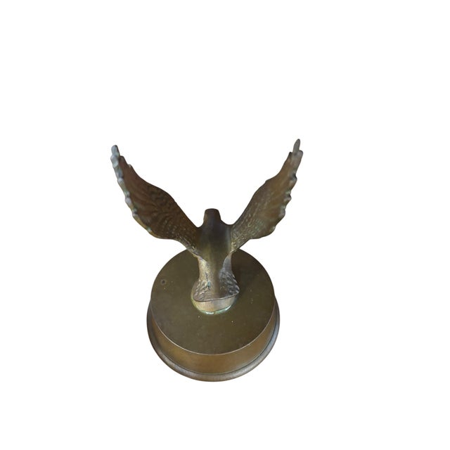 Metal Mid M-Century Pair of Solid Brass American Eagle Desk Accessories For Sale - Image 7 of 7