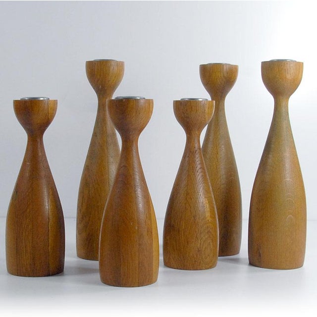 Wood Danish Teak Candleholders from BoConcept, 1980s, Set of 6 For Sale - Image 7 of 18