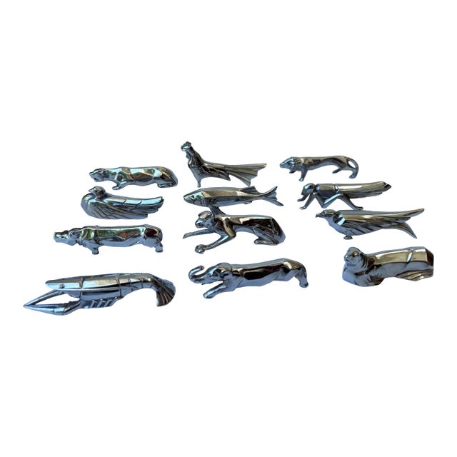 Set of 12 Art Deco Silver-Plated Figural Knife Rests, in the Manner of Christofle For Sale