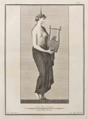 Giovanni Elia Morghen, Ancient Roman Fresco Herculaneum, Etching, 18th Century