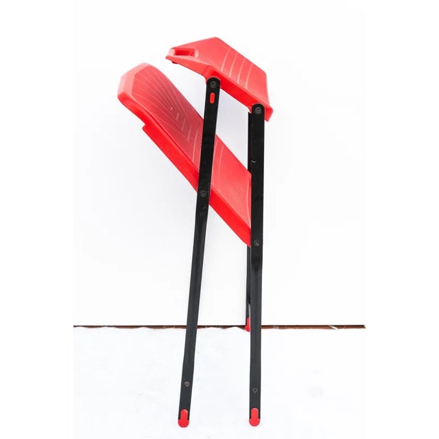 Red Folding Chairs attributed to Flip Magis, 1980s For Sale - Image 8 of 10