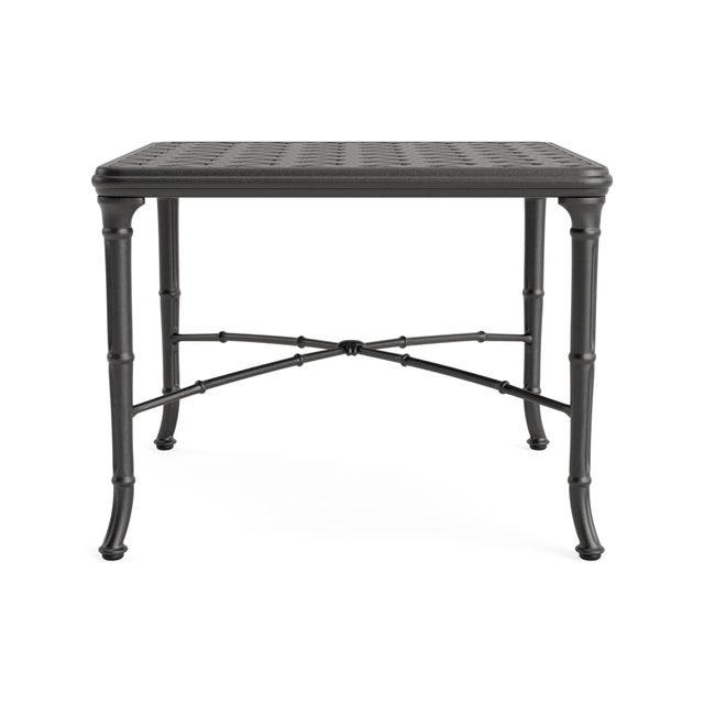 Brown Jordan Brown Jordan Calcutta 26" Square Cast Top Corner Table, Textured Pewter frame For Sale - Image 4 of 11