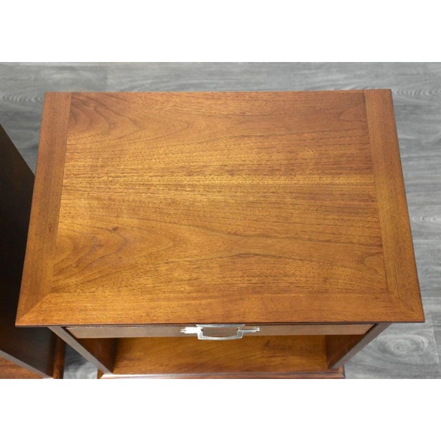 1960s Lane Walnut Mid-Century Modern Nightstands- a Pair For Sale - Image 5 of 9
