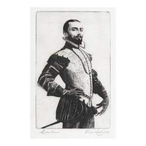 1970s Courtier Etching by Melville