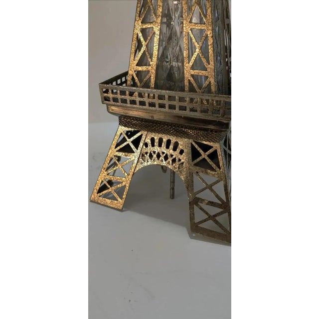 Bronze Vintage Musical Eiffel Tower Liquor Decanter For Sale - Image 8 of 12