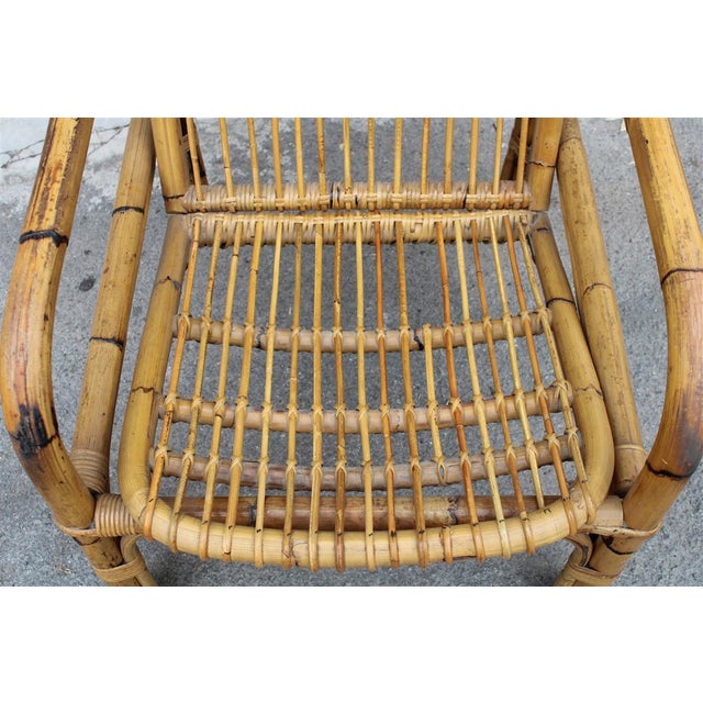 1950s Reclining Bamboo Armchair, Italy, 1950 For Sale - Image 5 of 9