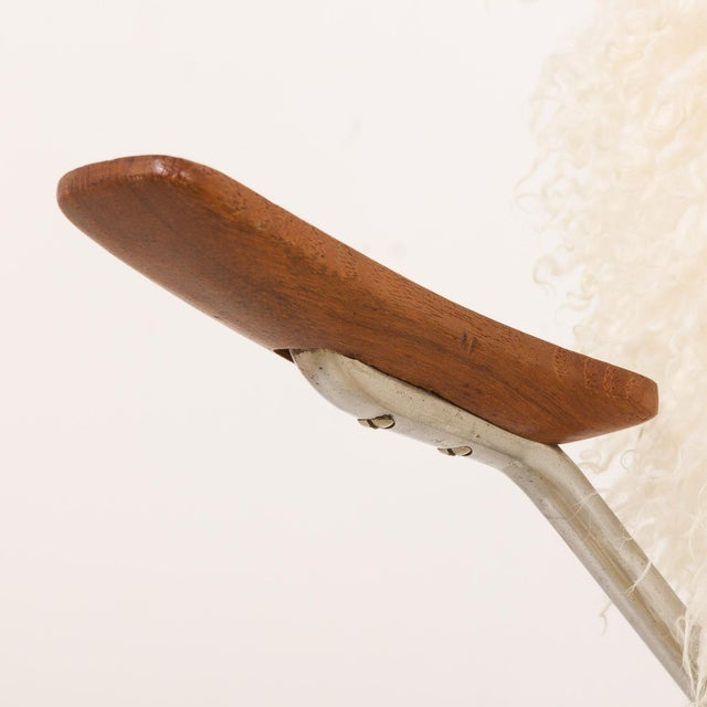 Mid-Century Long Hair Sheepskin Chair, Denmark, 1950s For Sale - Image 13 of 14