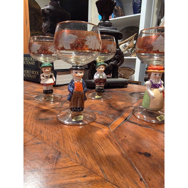 Figurative Vintage German Figural Glasses - Set of 6 For Sale - Image 3 of 13