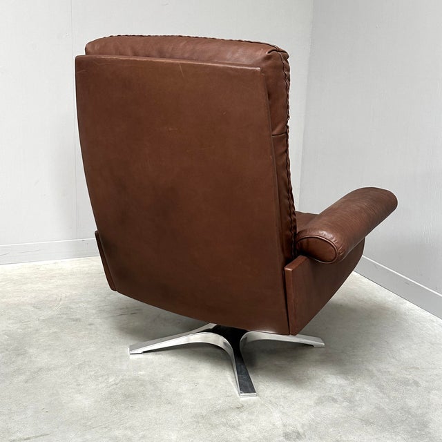 Swiss DS31 Lounge Chair and Ottoman from de Sede, 1970s, Set of 2 For Sale - Image 4 of 14