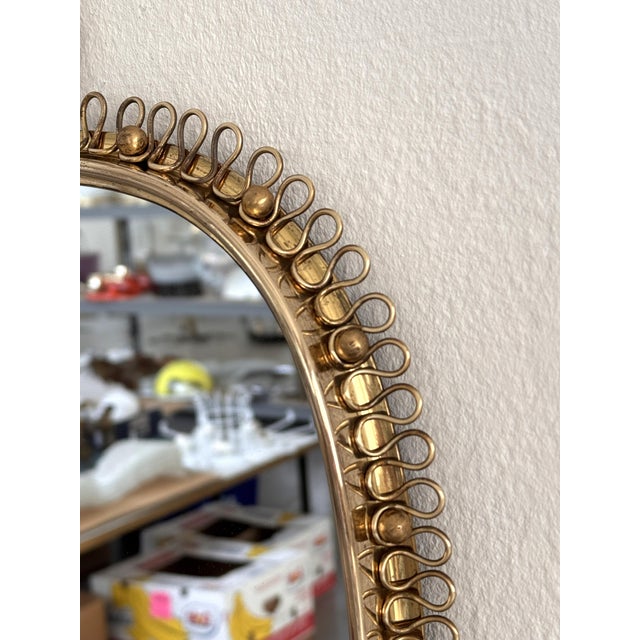 Wall Mirror with Loop Frame and Wall Hook in Brass by Josef Frank for Svenskt Tenn, 1960s For Sale - Image 6 of 18