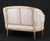 G.Sene Antique Louis XVI Carved Painted and Gilded Canape, French Country Provincial Settee or Loveseat For Sale - Image 11 of 12