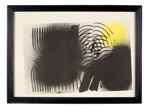 Hans Hartung, 1971, Crayon & Lithograph, Framed
