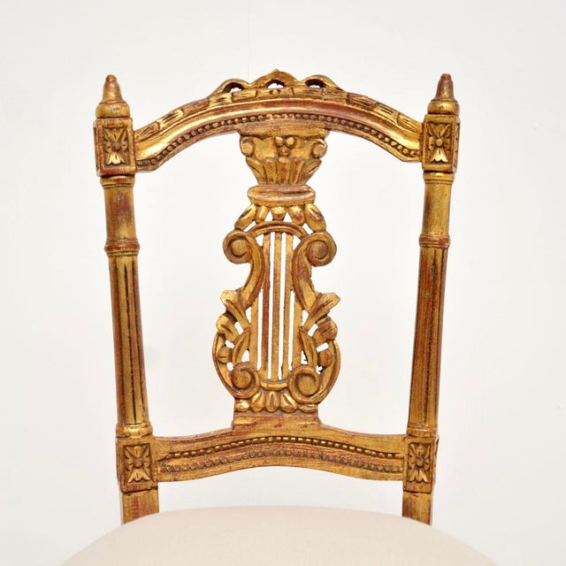 Wood Vintage French Side Chair in Gilt Wood, 1930 For Sale - Image 7 of 11