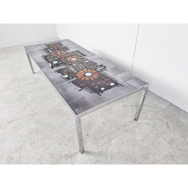 Vintage Ceramic Coffee Table by Perignem, 1960s For Sale - Image 6 of 10