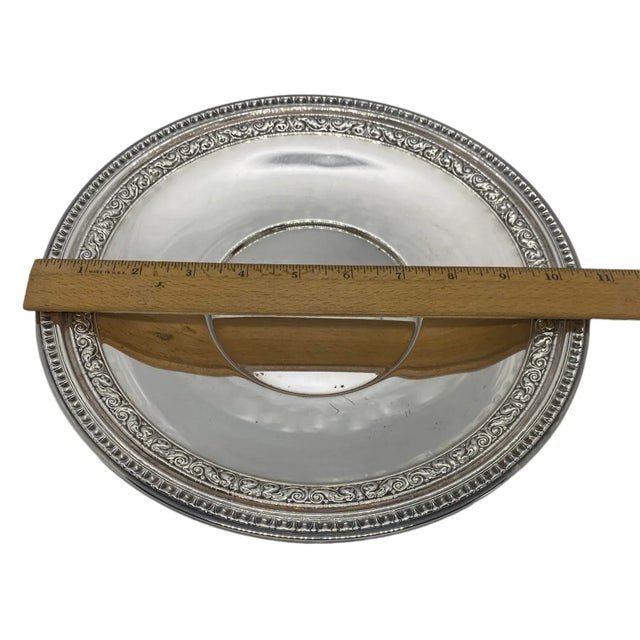 Vintage Reed & Barton Mid 20th Century Silverplate Sandwich Plate Bel Air #1201 For Sale - Image 11 of 13