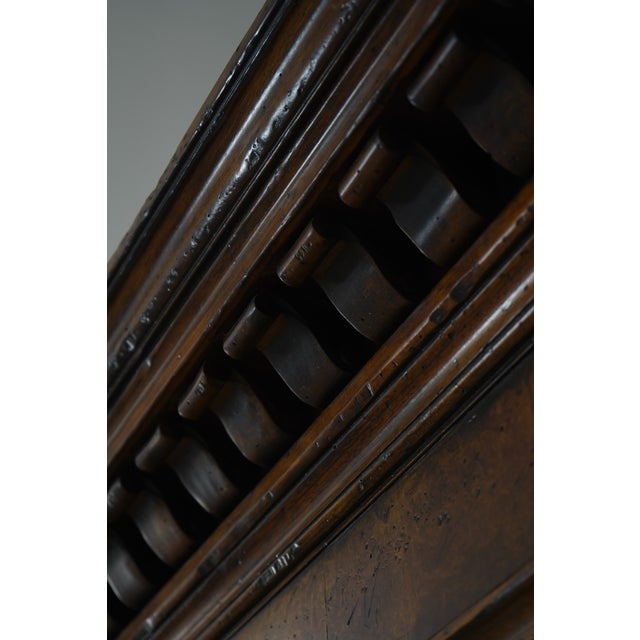 Wood Italian 4 Door Large Walnut Library Bookcase For Sale - Image 7 of 17