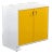 Restored 1970s Yellow and White Broyhill Chapter One Record Media Cabinet For Sale