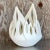 Contemporary Vintage Signed Modernist White Ceramic Flame Cachepot For Sale - Image 3 of 14