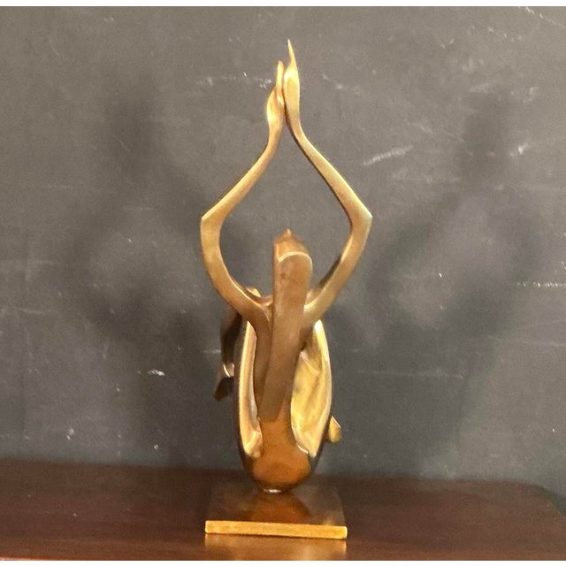 Franz Hagenauer Vintage Mid-Century Modernist Solid Brass Abstract Female Sculpture, Signed and Numbered For Sale - Image 4 of 12