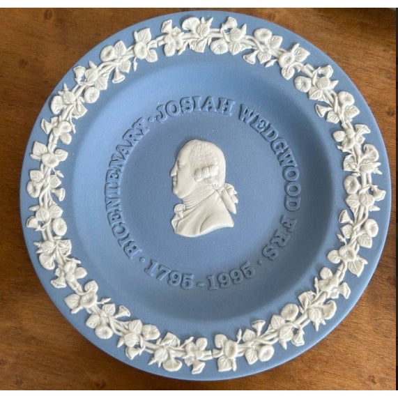Late 20th Century Set of 5 Distinct Vintage Wedgwood Jasperware Blue and Green 4 1/2” Diameter Plates For Sale - Image 5 of 12
