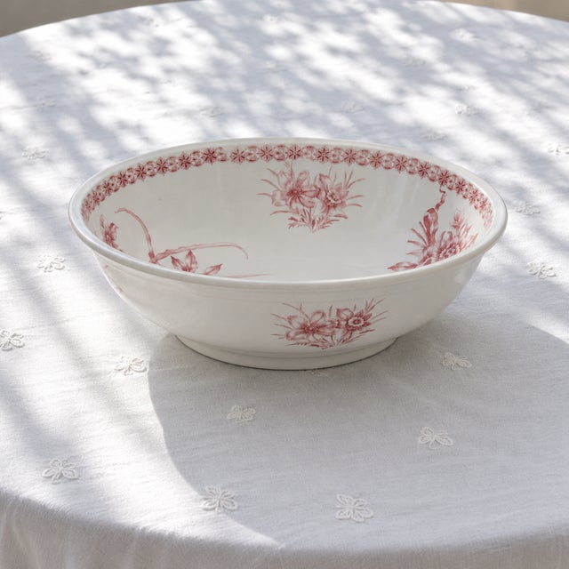 Antique French Salad Bowl by Bertrand Bordeaux Anémone For Sale - Image 5 of 9