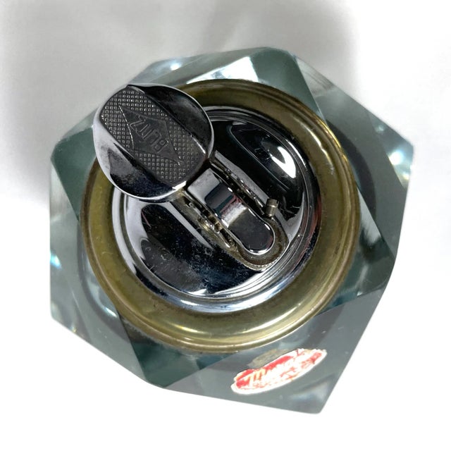 Dove Gray 1960s Italian Art Glass Murano Sommerso Smoke Glass Table Lighter by Flavio Poli for Seguso For Sale - Image 8 of 10