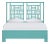 Finn Platform Bed Queen - Turquoise For Sale