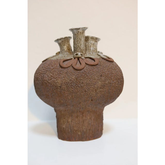 Set of three whimsical pottery sculptures/vessels by well-known Pacific Northwest ceramicist Ken Stevens. These playful...
