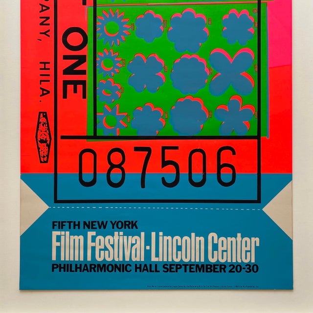 Andy Warhol Vintage 1967 Mid Century Modern Silkscreen Print " Fifth New York Film Festival " Framed Extra Large Iconic Pop Art Poster For Sale - Image 10 of 18