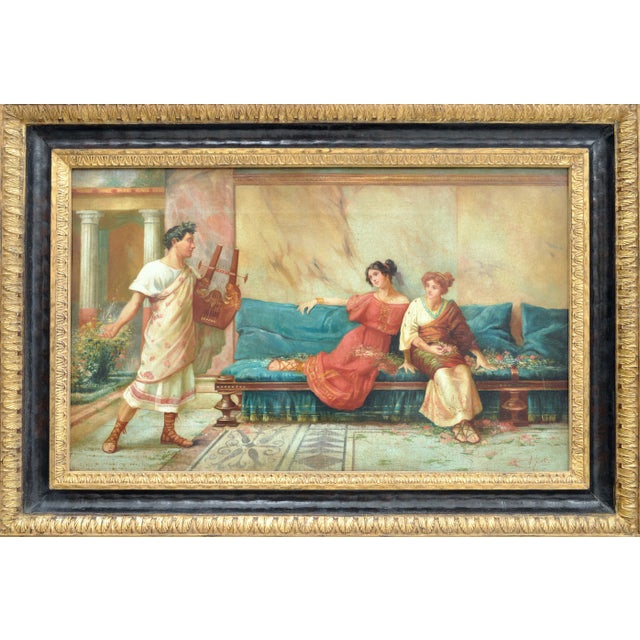 Angelo Granati, Pompeian Scene, Italy, Oil on Canvas, Framed For Sale