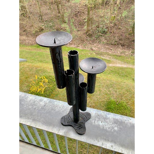 1970s Brutalist Cast Iron Candlestick, 1970s For Sale - Image 5 of 16