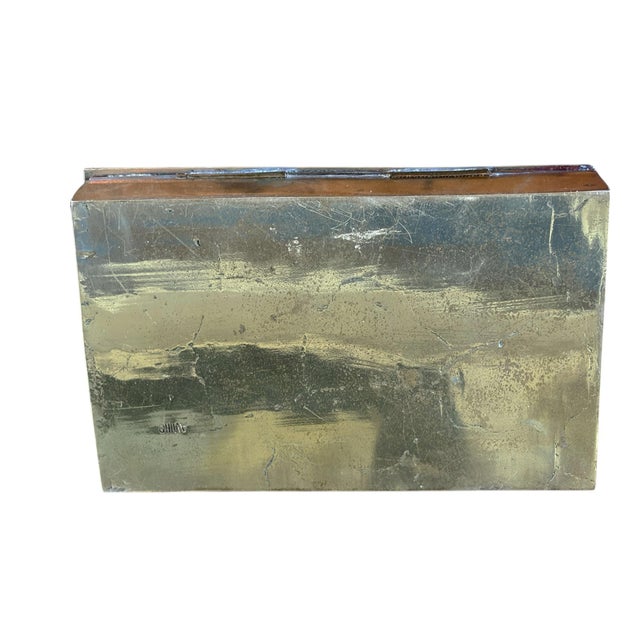 Vintage Chinoiserie Enamel Repousse on Brass Hinged Box For Sale - Image 9 of 9
