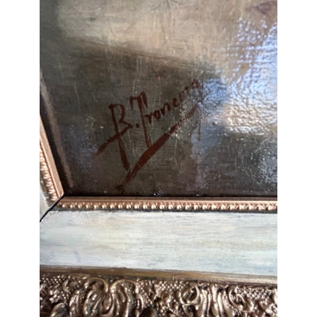 American Early 20th Century B. Troncoso “Lady in Yellow at Her Desk” – After Thomas Wilmer Dewing Elegant Gilded Age Interior Scene For Sale - Image 3 of 7