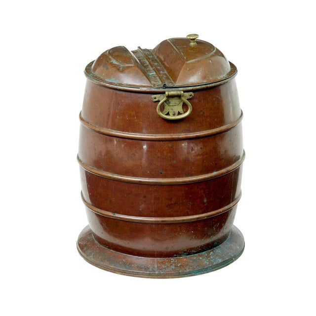 Late 19th Century 19th Century Swedish Copper and Brass Water Barrel, 1880s For Sale - Image 5 of 9