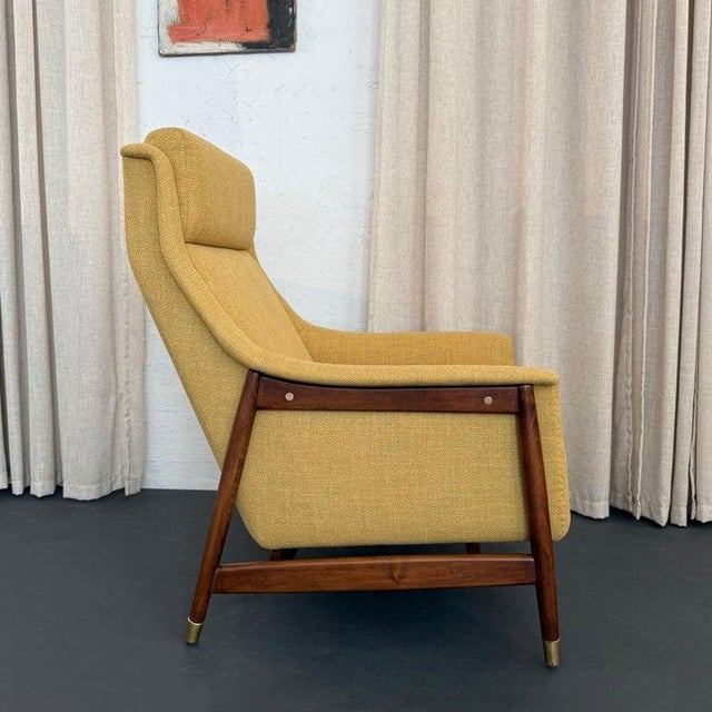DUX 1950s Scandinavian Modern Upholstered "Scania" Armchair by Folke Ohlsson For Sale - Image 4 of 10