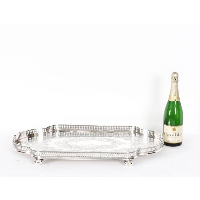 Antique Edwardian Silver-Plated Gallery Tray attributed to James Deakin, 1890s For Sale - Image 15 of 16